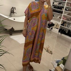 Zara long print lose dress